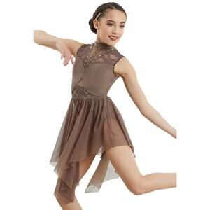 Dance Costume Small Child Brown Weissman 10891 Lyrical Contemporary Ballet Lace